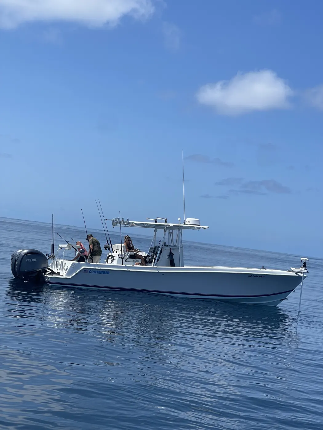 Center console offshore on a calm day